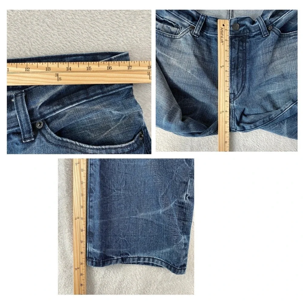 Rocawear 90s Y2K Jeans Men Size 32 (Fit 34) Blue Embroidered Skater Grunge Faded